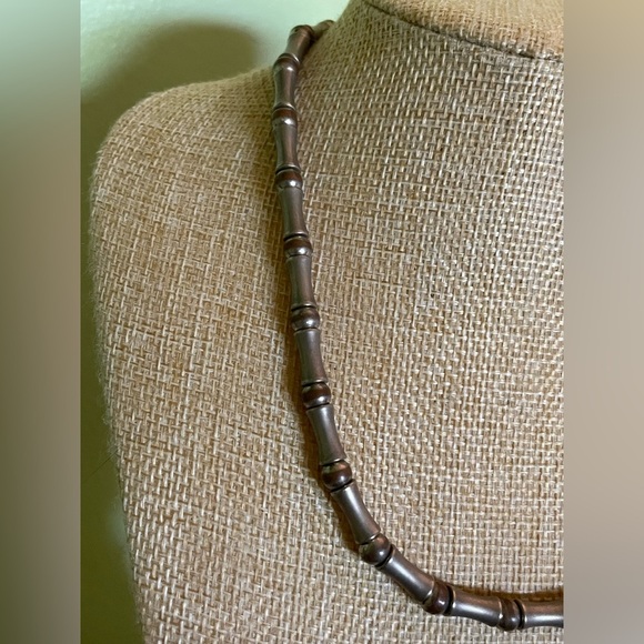 Elegant Silver Bamboo Necklace - Picture 2 of 5